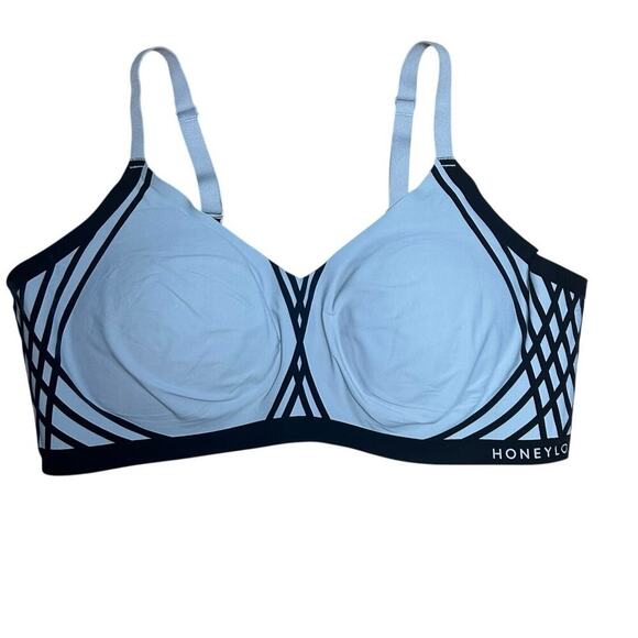 HoneyLove Other - Honeylove Silhouette Wireless Bra Black Gray Womens  2X  Velvet Detail LiftWear
